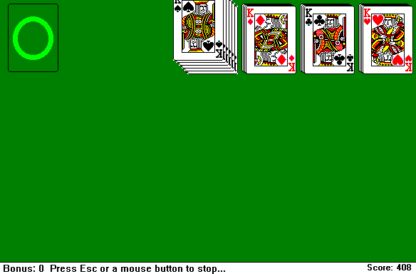 Solitaire winning screen